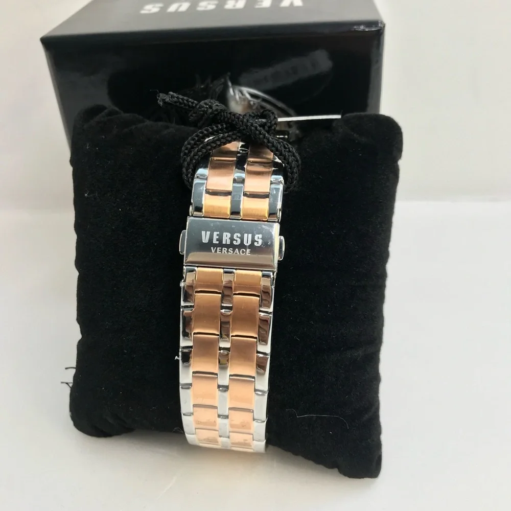 Ship same day- Authentic VERSUS Versace Men's Gray Dial Stainless Steel Bracelet